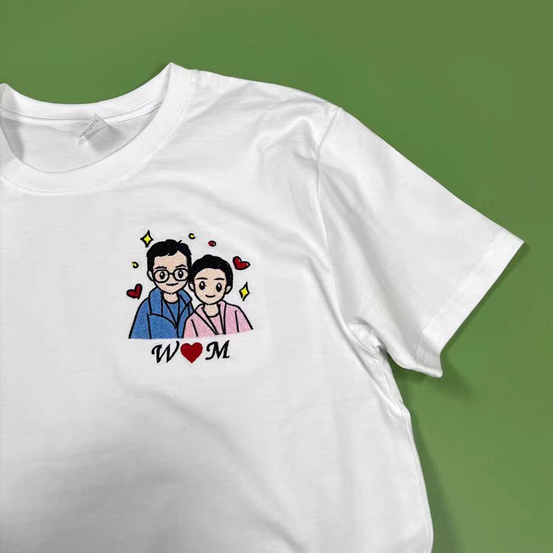 Embroidered Custom Valentine's Day Couples, Heart Couples Sweatshirt