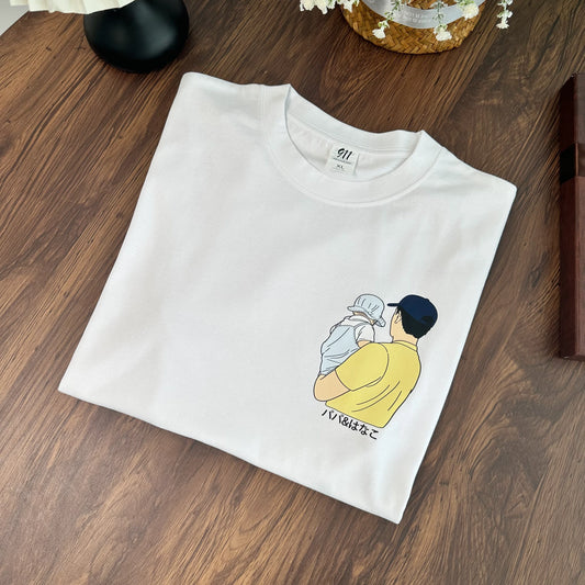 お父さんとお子様の似顔絵入りシャツ — 父の日のプレゼント