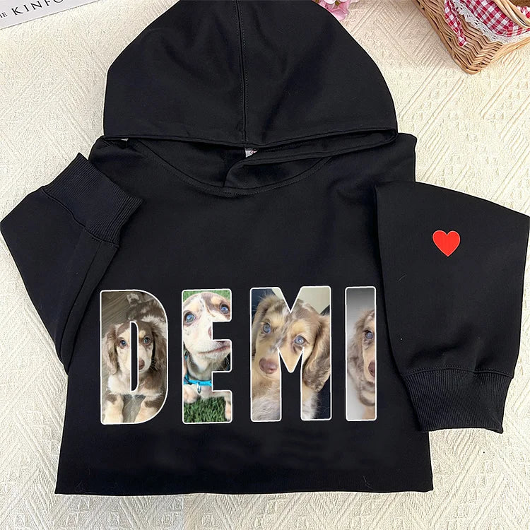 ペットの写真と名前をカスタマイズできるスウェットシャツ パーカー Tシャツ