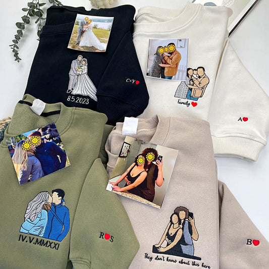 ❤️🔥(ベストセラー)オリジナル ローマ字 文字 写真 刺繍 パーカー フーディー