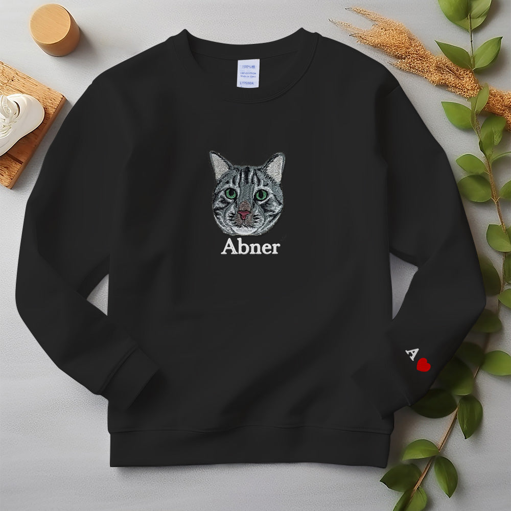 写真からのカスタム犬刺繍 T シャツ、パーソナライズされたペットの顔の刺繍、カスタム ペットのポートレート、犬愛好家パーカー、カスタム ギフト