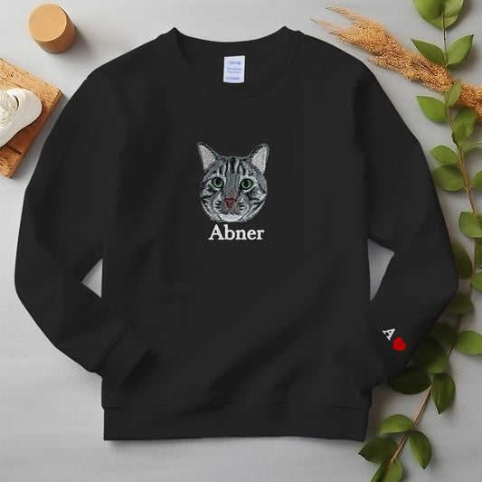 写真からのカスタム犬刺繍 T シャツ、パーソナライズされたペットの顔の刺繍、カスタム ペットのポートレート、犬愛好家パーカー、カスタム ギフト