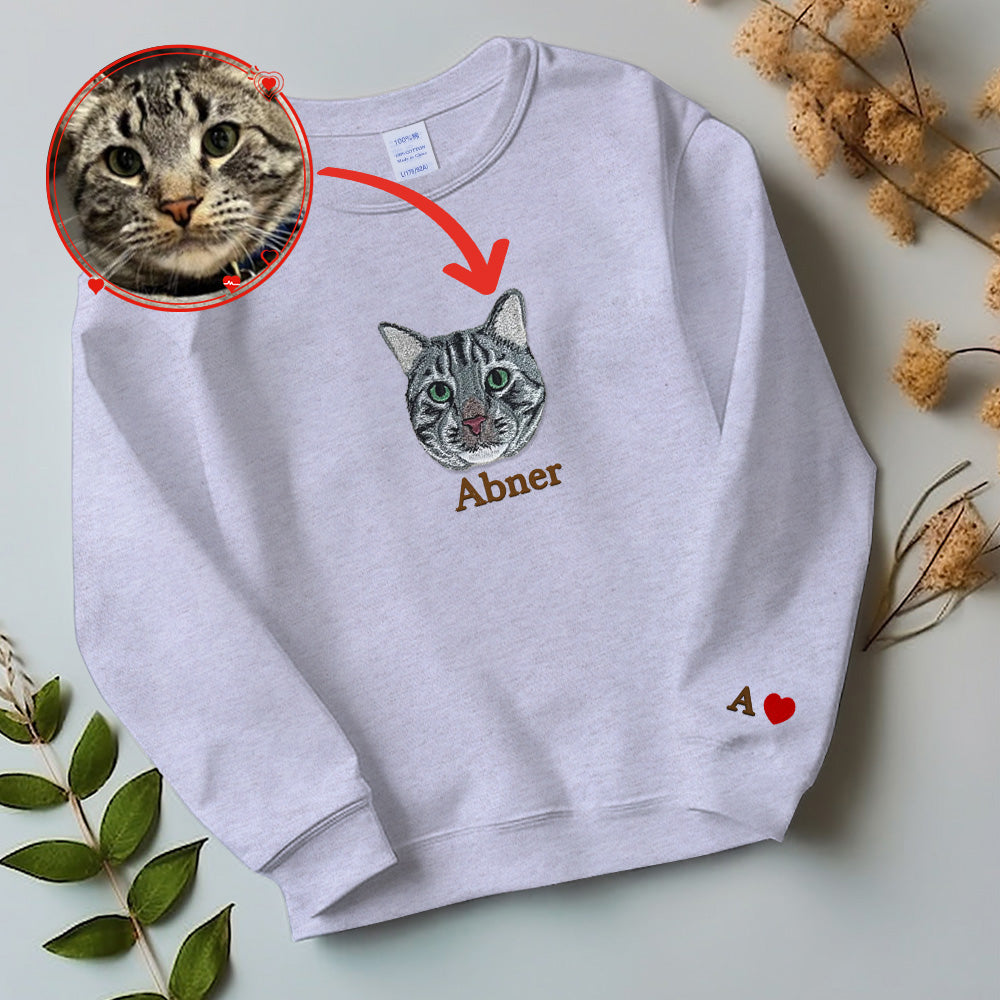 写真からのカスタム犬刺繍 T シャツ、パーソナライズされたペットの顔の刺繍、カスタム ペットのポートレート、犬愛好家パーカー、カスタム ギフト