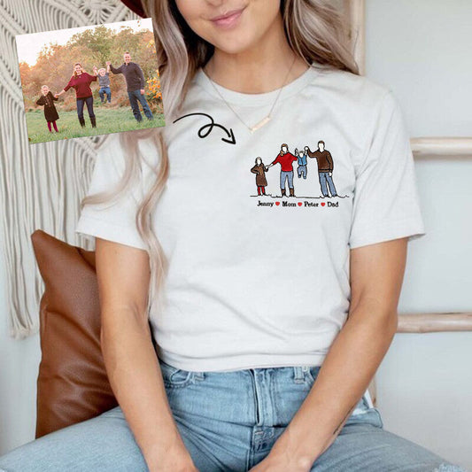 カラフル 名前 写真 刺繍 Tシャツ