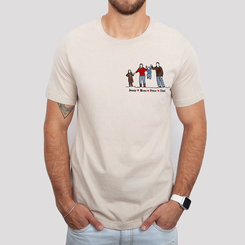 Colorful name photo embroidered T-shirt