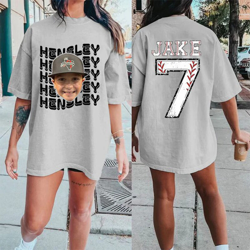 ネーム入り 写真 数字 Tシャツ オリジナル