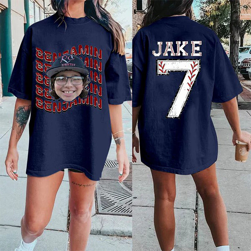 ネーム入り 写真 数字 Tシャツ オリジナル