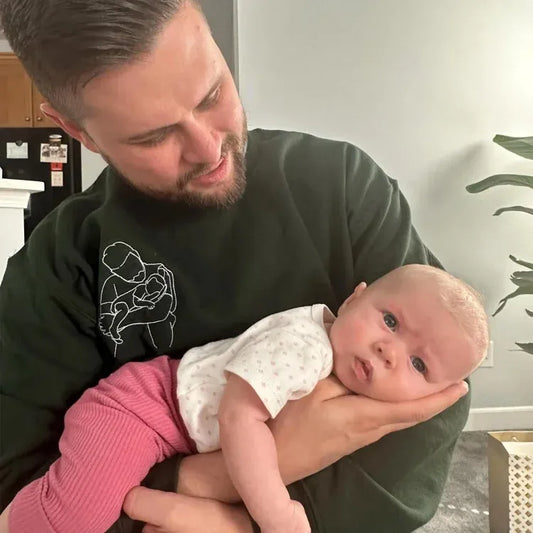 💝お父さん用 カスタム写真シャツ・クリスマスプレゼント・家族記念日 T シャツ|パーソナライズ刺繍 オリジナルギフト(2 点購入で送料無料)