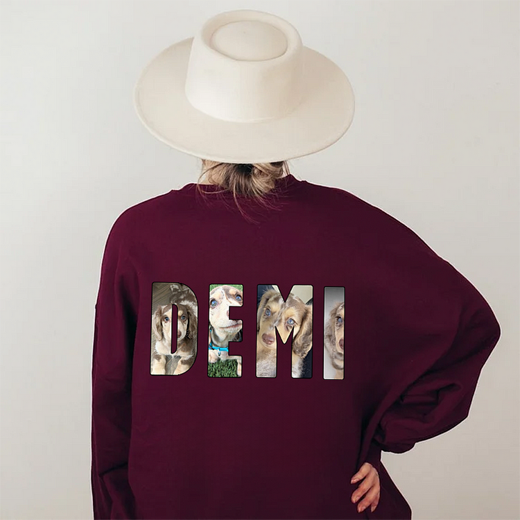 ペットの写真と名前をカスタマイズできるスウェットシャツ パーカー Tシャツ