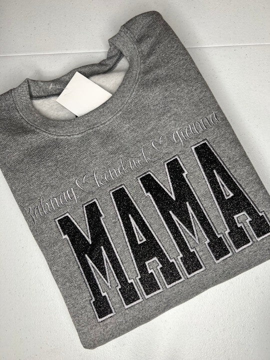 キラキラ輝く「MAMA」スパンコール刺繍セーター ✨ママへの特別な贈り物に最適