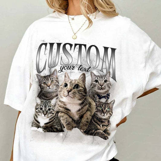ペットカスタムヴィンテージユニセックスTシャツ、犬パーソナライズブートレッグレトロ90年代