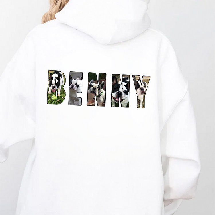 ペットの写真と名前をカスタマイズできるスウェットシャツ パーカー Tシャツ