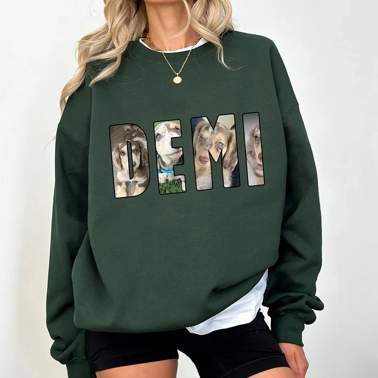 ペットの写真と名前をカスタマイズできるスウェットシャツ パーカー Tシャツ