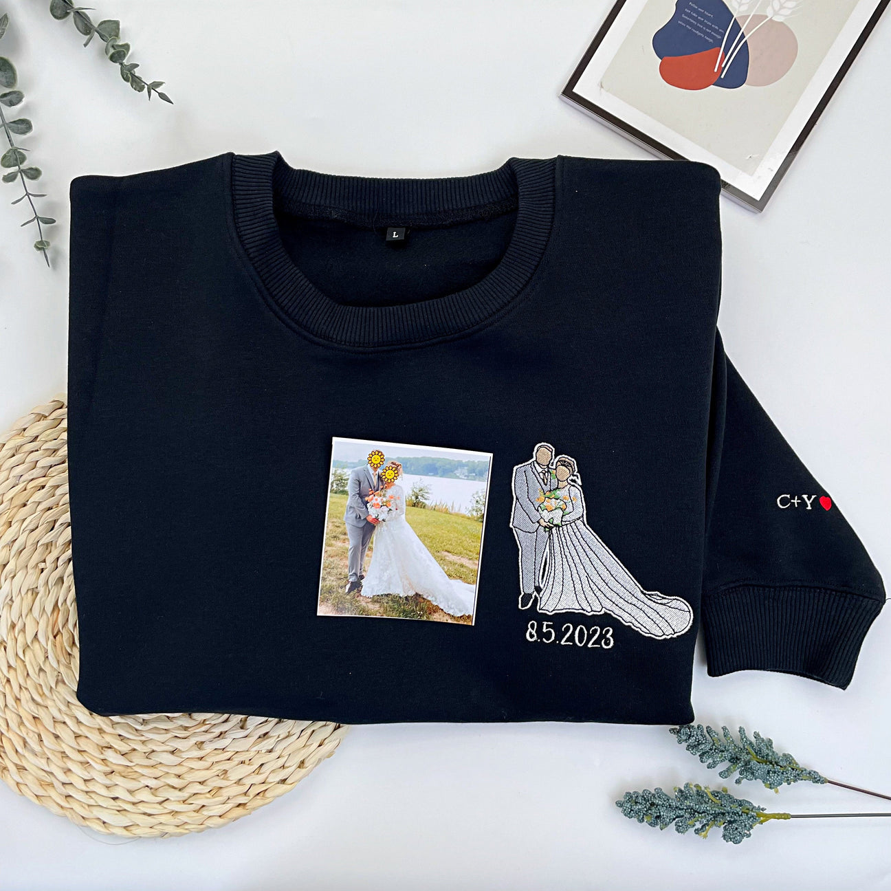❤️🔥(ベストセラー)オリジナル ローマ字 文字 写真 刺繍 パーカー フーディー