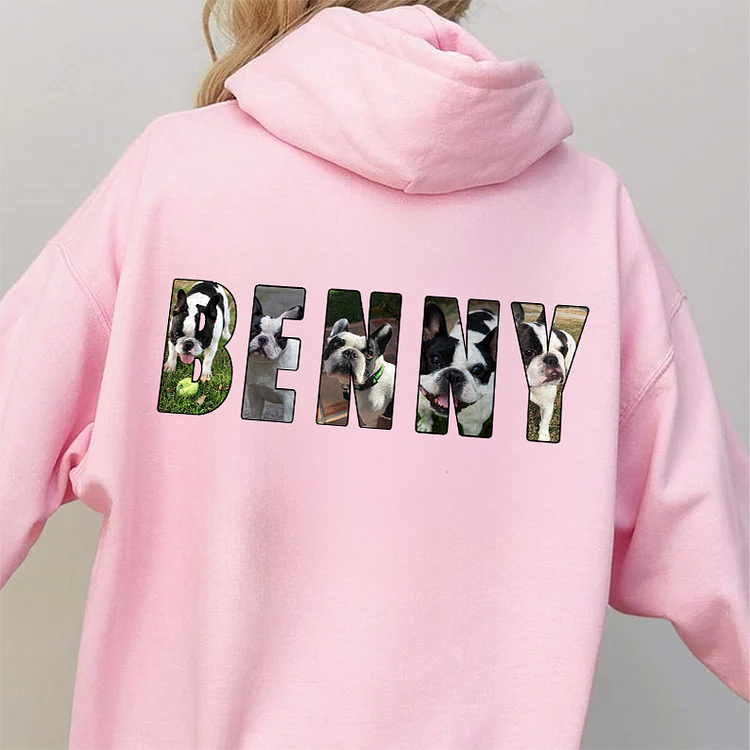 ペットの写真と名前をカスタマイズできるスウェットシャツ パーカー Tシャツ