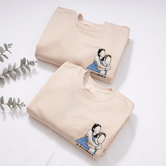 オリジナル イニシャル ローマ字 写真 刺繍 スウェット トレーナー