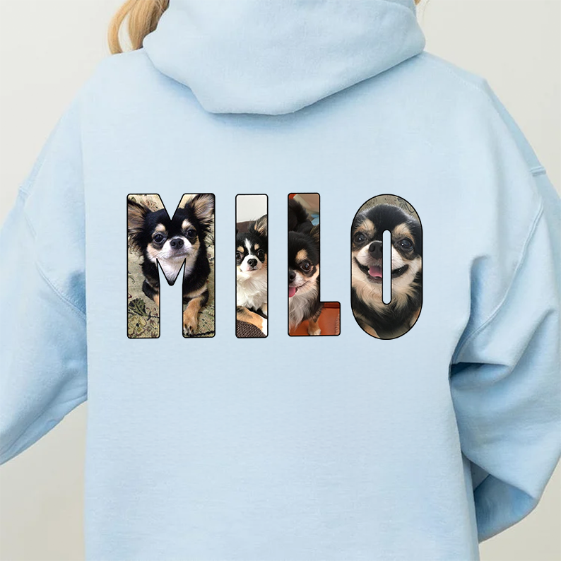 ペットの写真と名前をカスタマイズできるスウェットシャツ パーカー Tシャツ