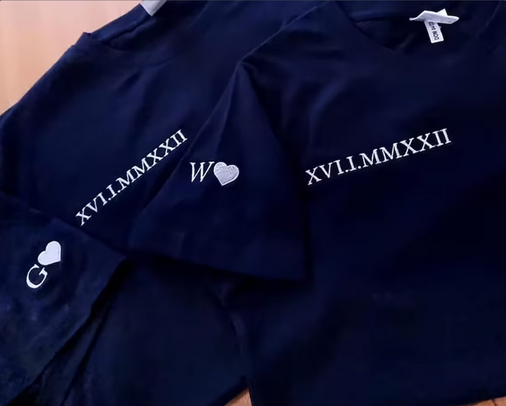 オリジナル 刺繍 イニシャル ローマ数字 Tシャツ