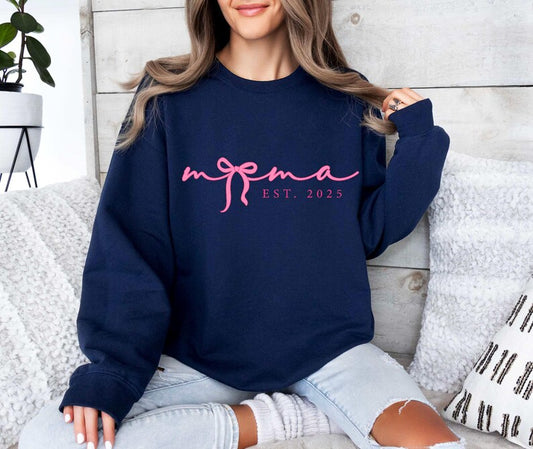 母の日限定|カスタムピンクリボン「Mom Est. 2025」Tシャツ/スウェット/パーカー
