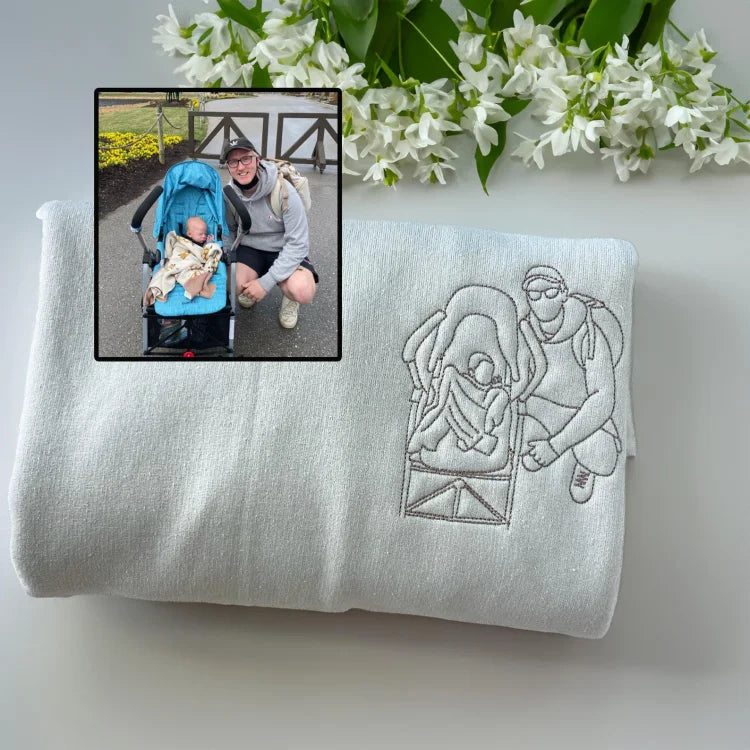 💝お父さん用 カスタム写真シャツ・父の誕生日プレゼント・家族記念日 T シャツ|パーソナライズ刺繍 オリジナルギフト(2 点購入で送料無料)