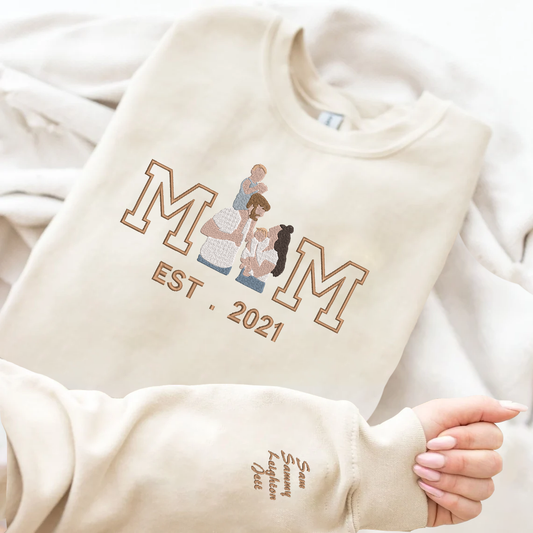 母の日限定✨ 家族写真を刺繍できるオリジナルパーカー/Tシャツ