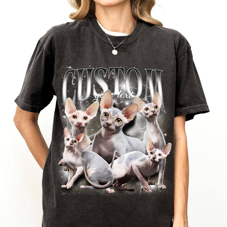 ペットカスタムヴィンテージユニセックスTシャツ、犬パーソナライズブートレッグレトロ90年代