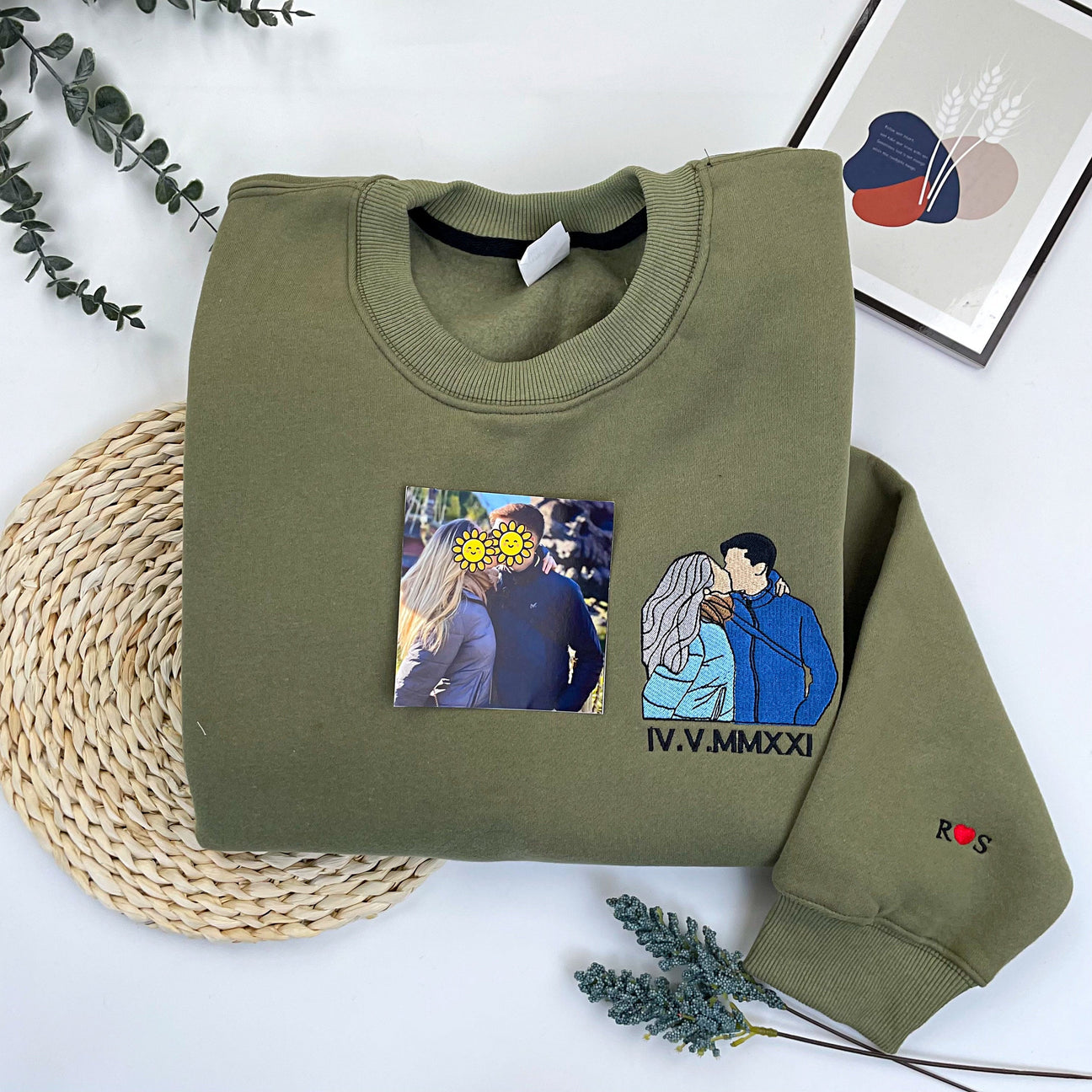 ❤️🔥(ベストセラー)オリジナル ローマ字 文字 写真 刺繍 パーカー フーディー