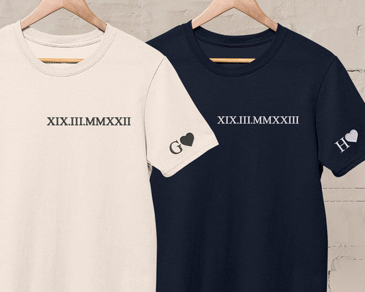 オリジナル 刺繍 イニシャル ローマ数字 Tシャツ
