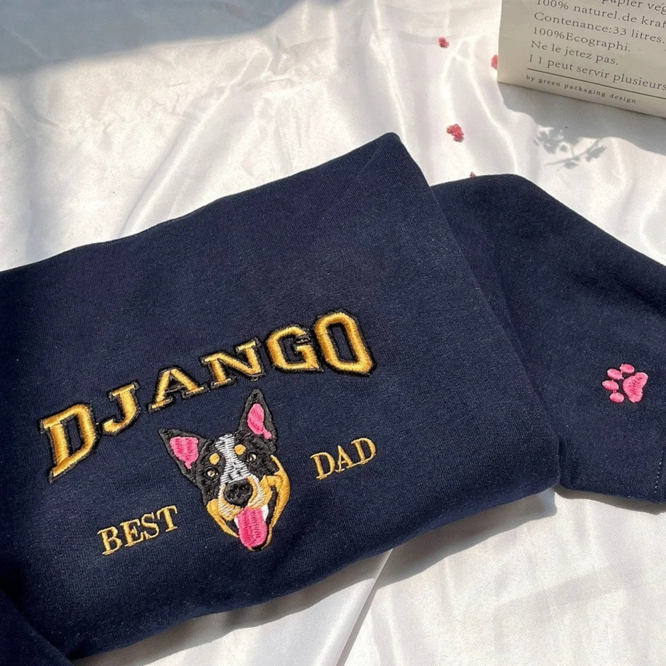 ペット写真パーカーペット愛好家のためのカスタム猫の顔刺繍スウェットシャツ
