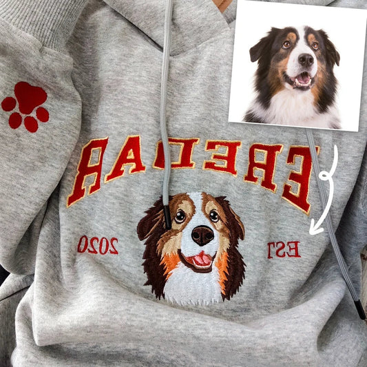 ペットの顔のパーソナライズされた刺繍スウェットシャツ付きカスタム犬パーカー