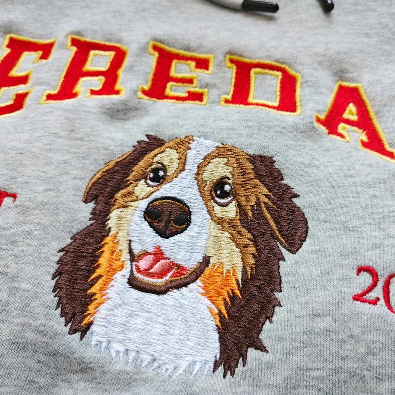 ペットの顔のパーソナライズされた刺繍スウェットシャツ付きカスタム犬パーカー