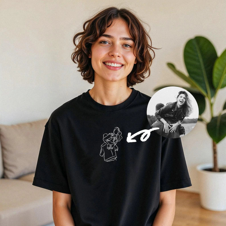 Custom Embroidered Portrait from Photo Sweatshirts, Couple Sweatshirts, Couple Portraits, Custom Photo Hoodies, Personalized Gifts for Couples