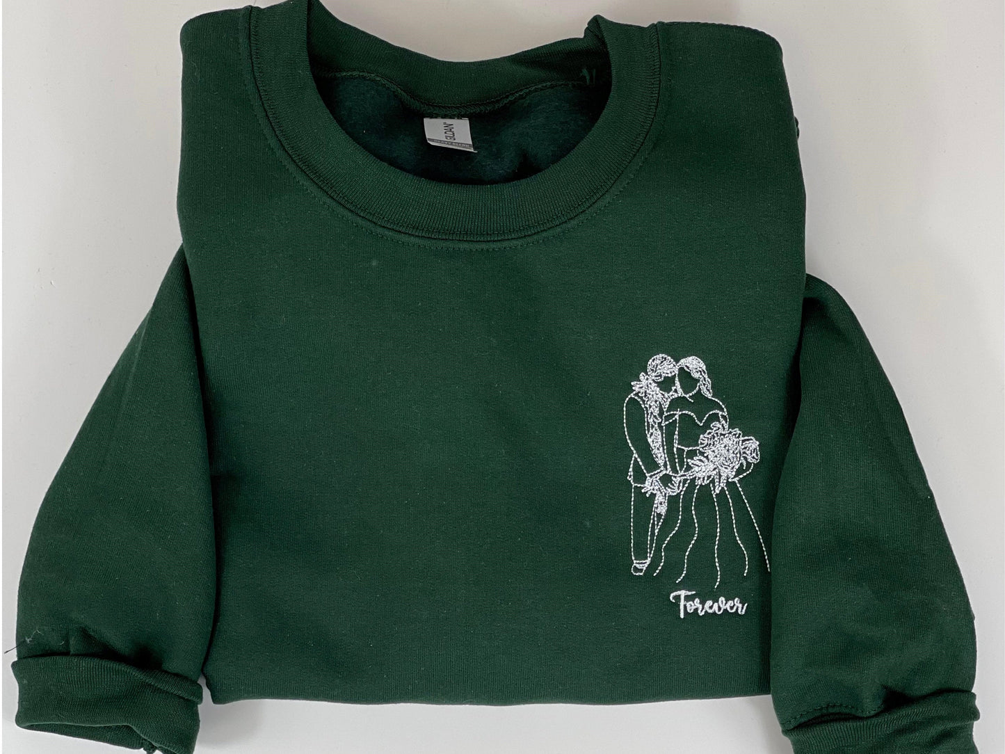 カスタム刺繍スウェットシャツの概要写真、カップルへのバレンタインデートギフト、写真からパーソナライズされたポートレートTシャツカップルパーカーを彼に彼女に