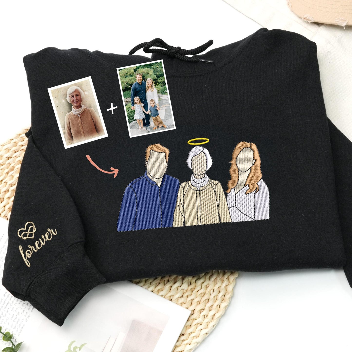 故人との再会 写真刺繍記念ウェア|愛しい人の温もりを身に着けて(T シャツ / スウェット / パーカー)