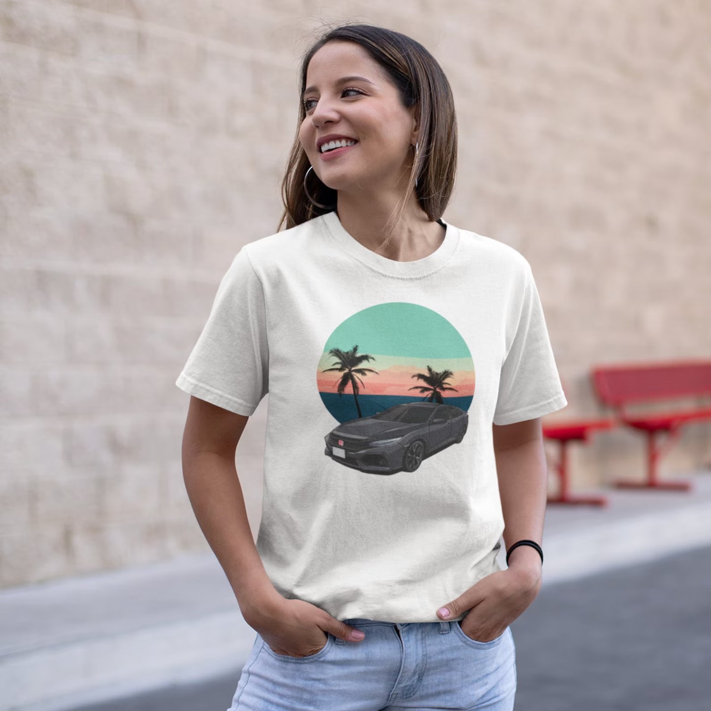 愛車フォト入り アメカジ×昭和レトロ風 カスタムTシャツ