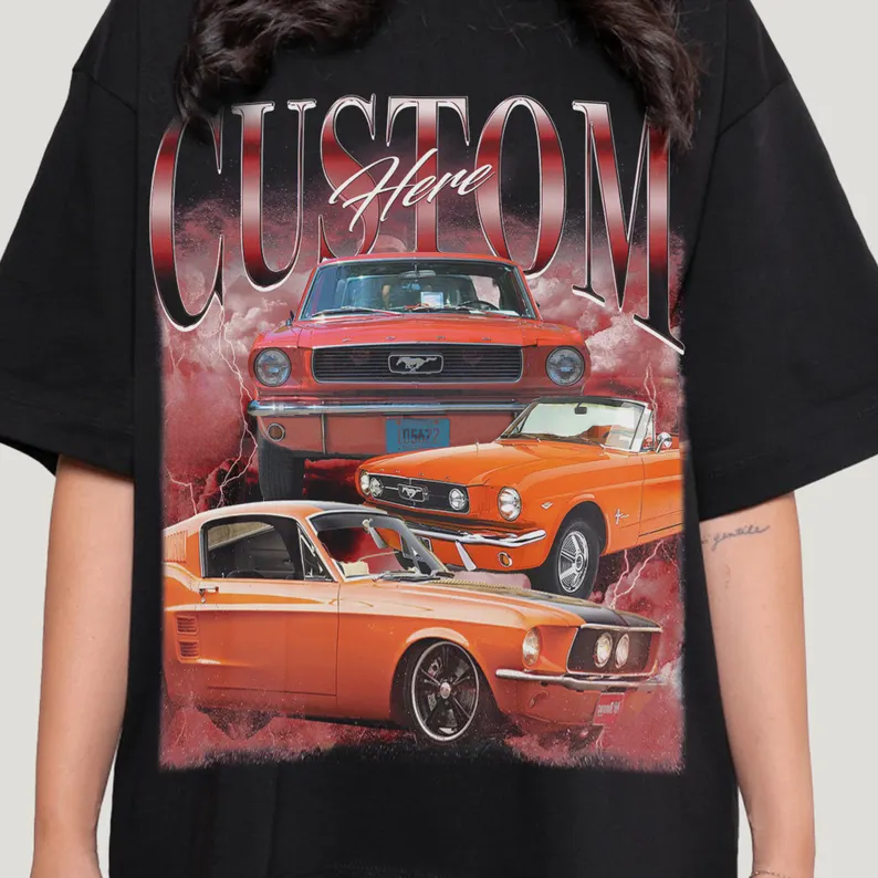 🚗Car Lover🚗パーソナライズされた車の写真のレトロなトレンディなTシャツ