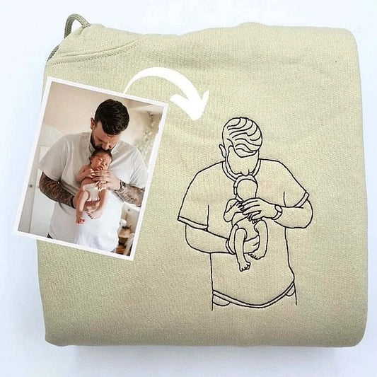 💝お父さん用 カスタム写真シャツ・クリスマスプレゼント・家族記念日 T シャツ｜パーソナライズ刺繍 オリジナルギフト（2 点購入で送料無料）