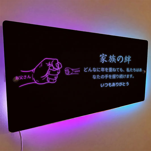 🤜スーパーパパの拳 — パパと子供たちの名前入り カスタム・ミラーライト
