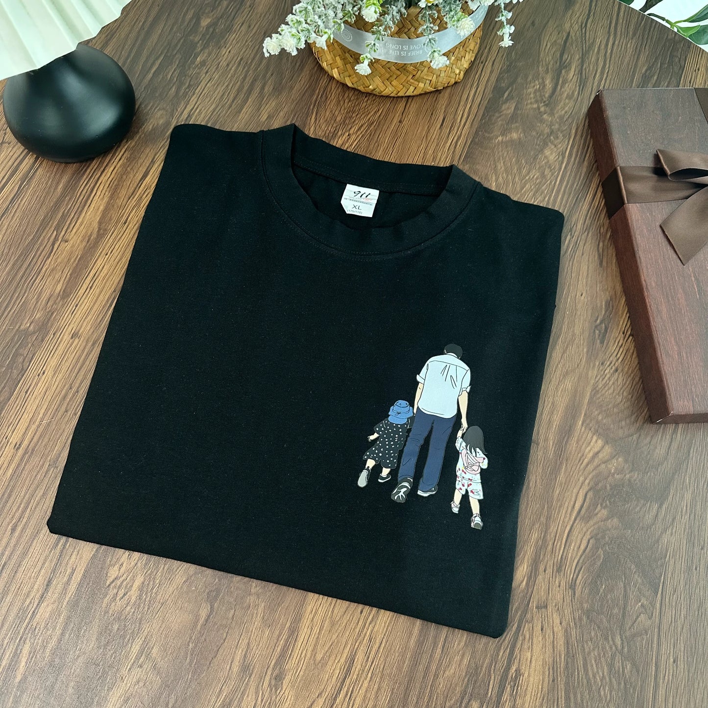 お父さんとお子様の似顔絵入りシャツ — 父の日のプレゼント