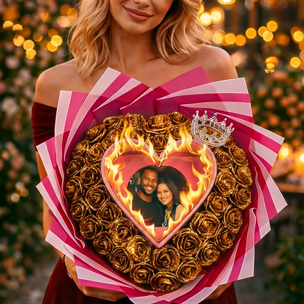 永遠に輝くスパンコールローズ - 燃えるバージョン-✈️24時間以内に配達