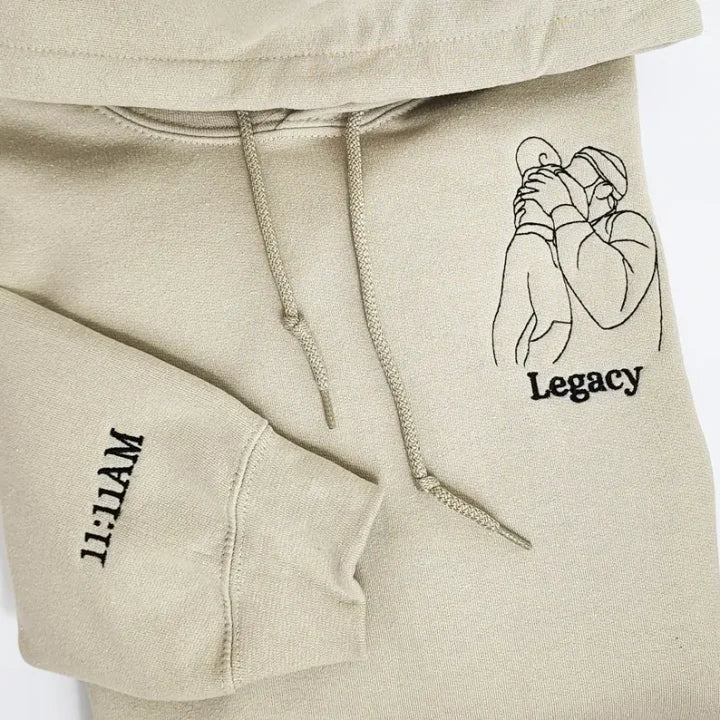 Father's Day Custom Embroidered Photo T-Shirt Gift