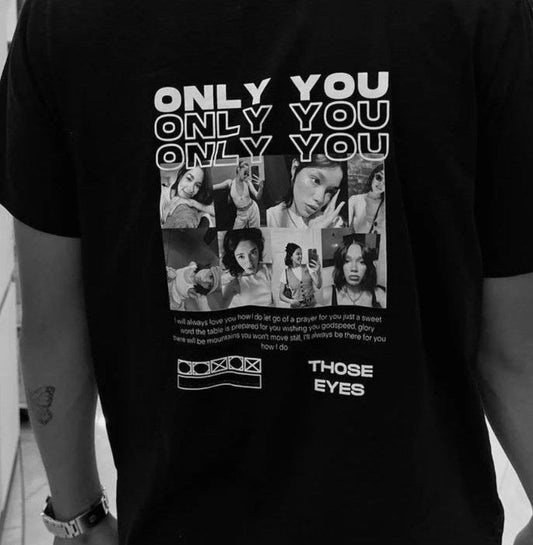 ONLY YOU カスタム写真Tシャツ｜ユニークなペアギフト｜バレンタインデーの特別な思い出に