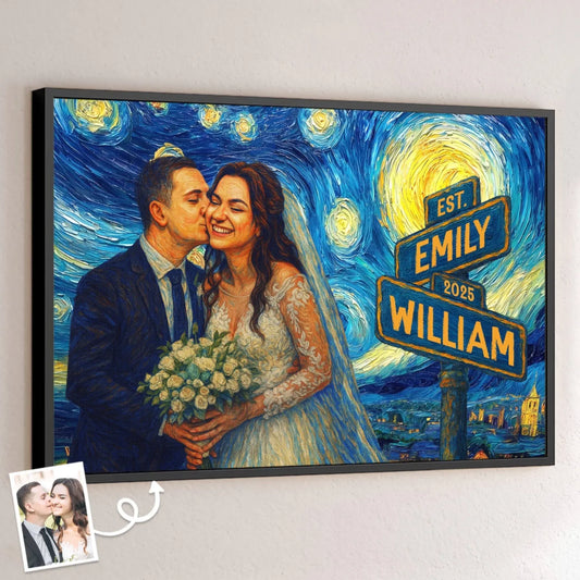 カスタム写真横型ポスター｜記念日・結婚祝いオリジナルギフト 夫婦・2 人向け