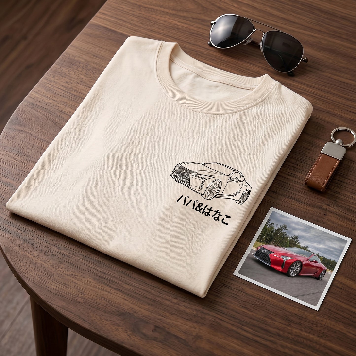 愛車ラインアート・ポートレートTシャツ — お父さんへの最高のプレゼント
