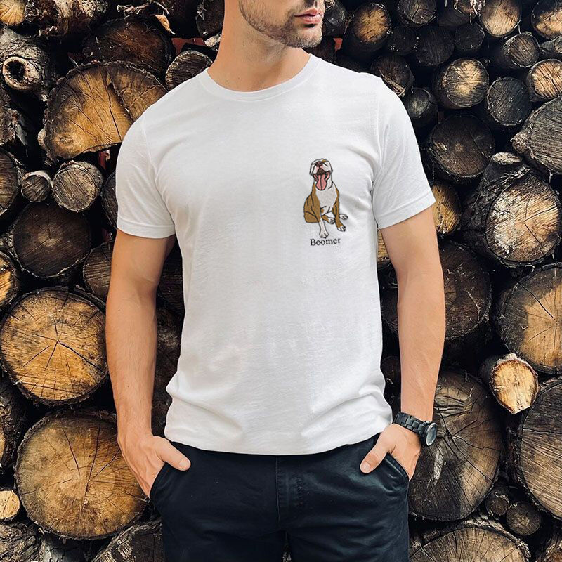 オリジナル 猫 犬 ペット 名前 写真 刺繍 Tシャツ
