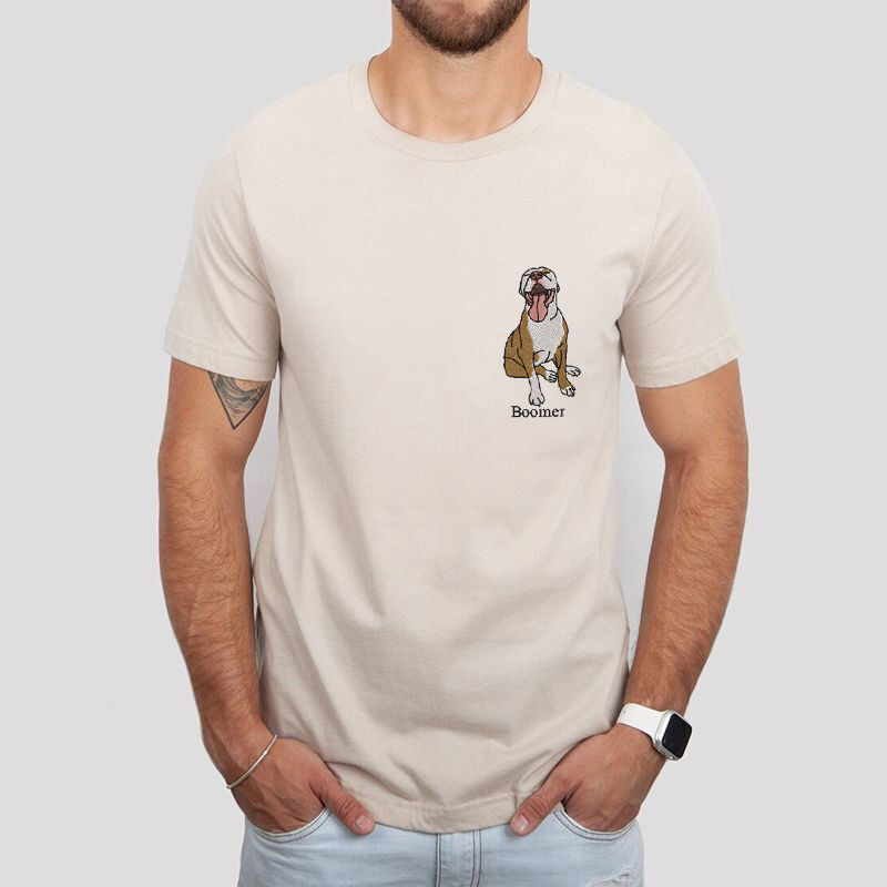 オリジナル 猫 犬 ペット 名前 写真 刺繍 Tシャツ