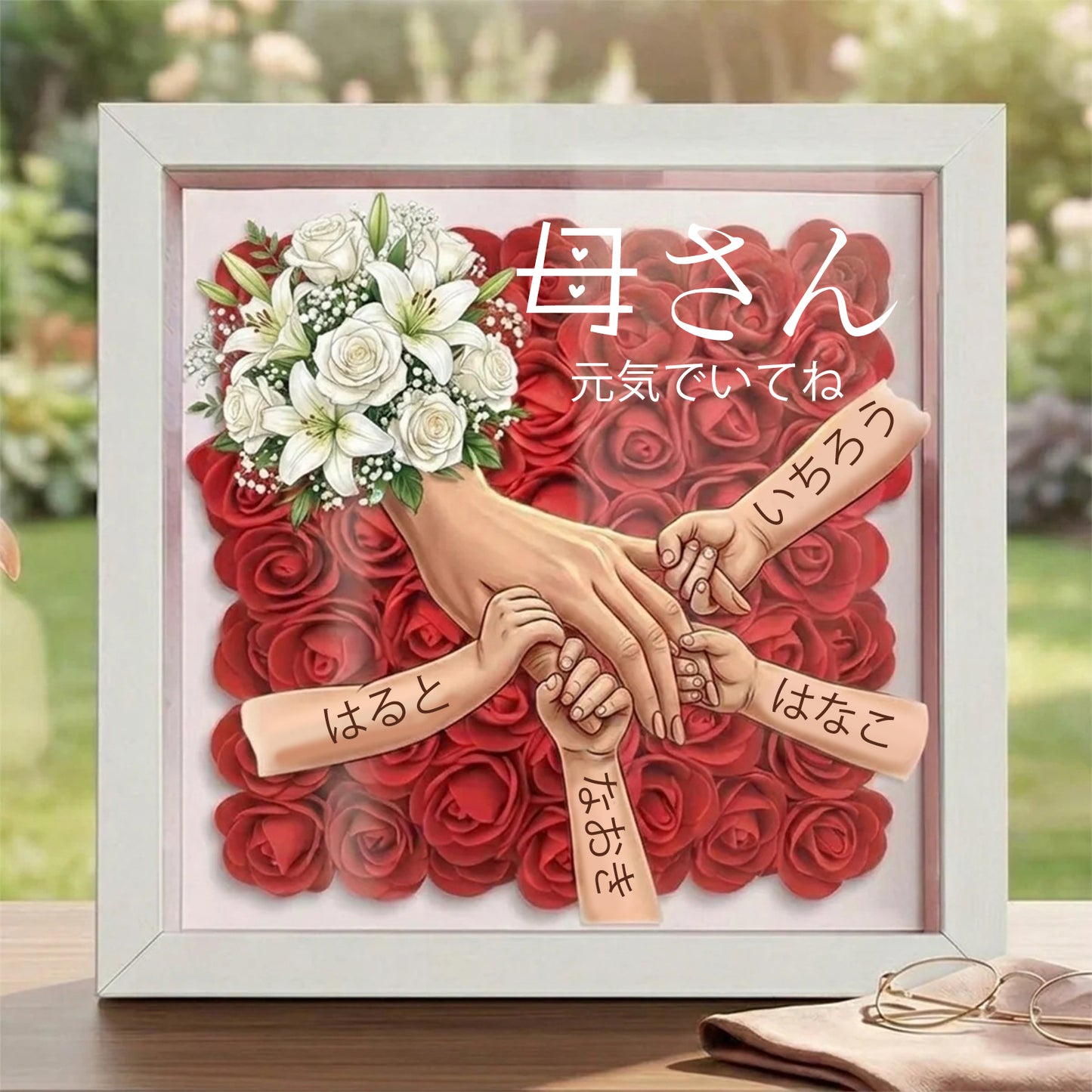 白百合と白薔薇 — 手をつなぐ母の姿を刻むパーソナル・メモリアルシャドーボックス