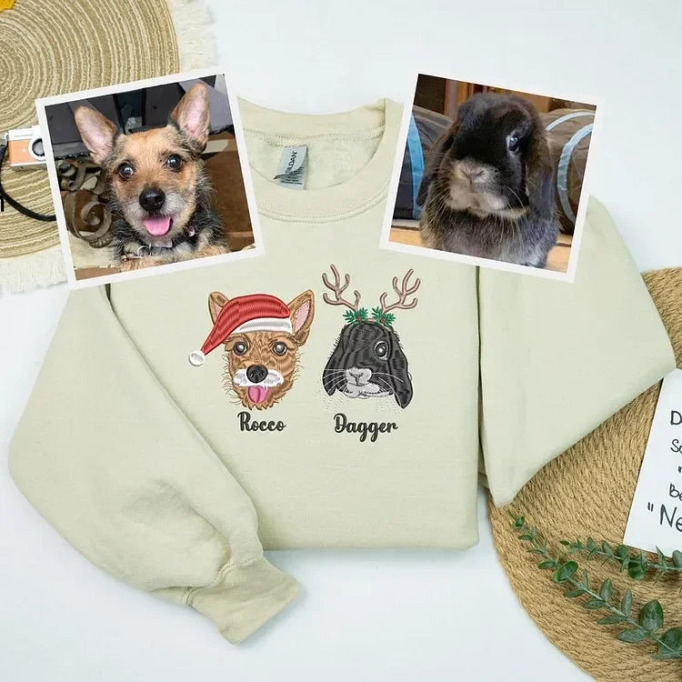 Personalized Pet Face and Pet Name Sweatshirts