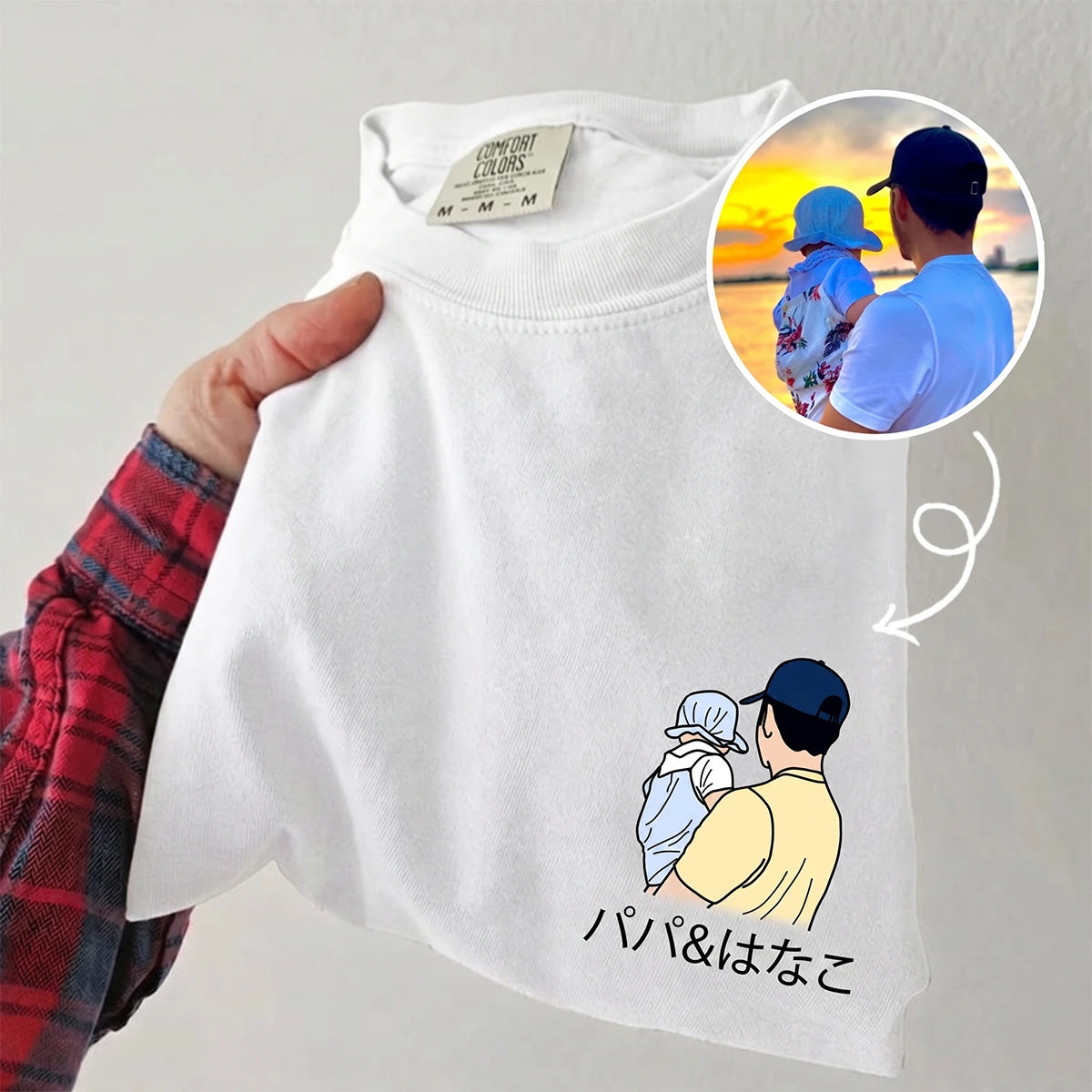 お父さんとお子様の似顔絵入りシャツ — 父の日のプレゼント