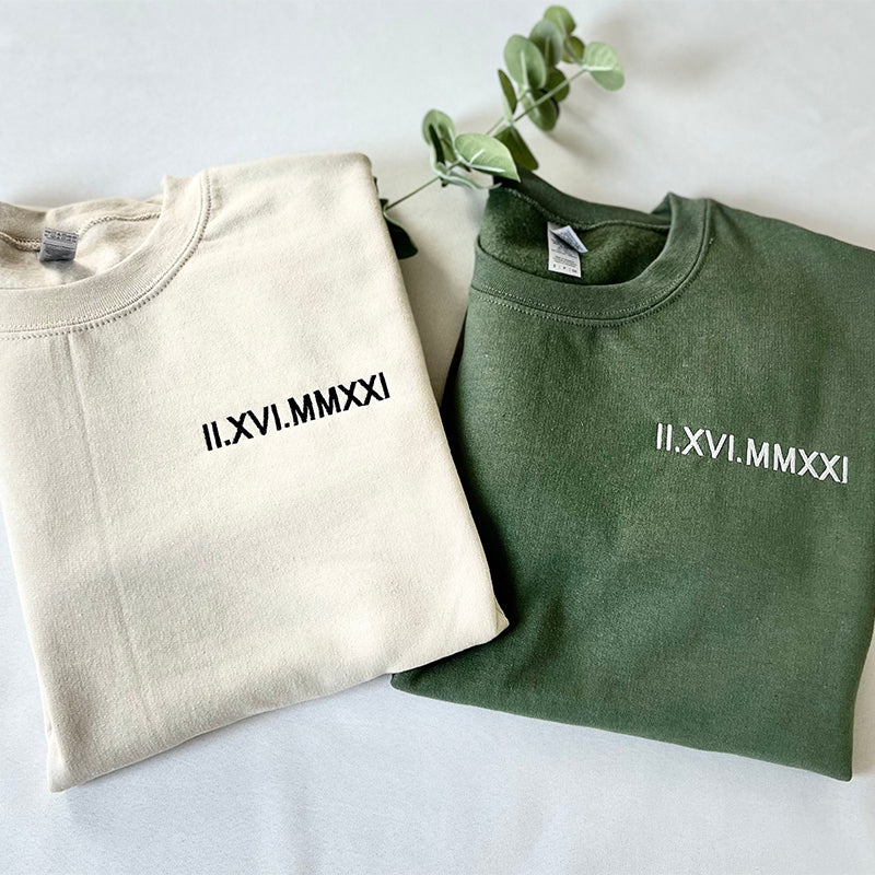 オリジナル イニシャル ローマ数字 刺繍 パーカー フーディー